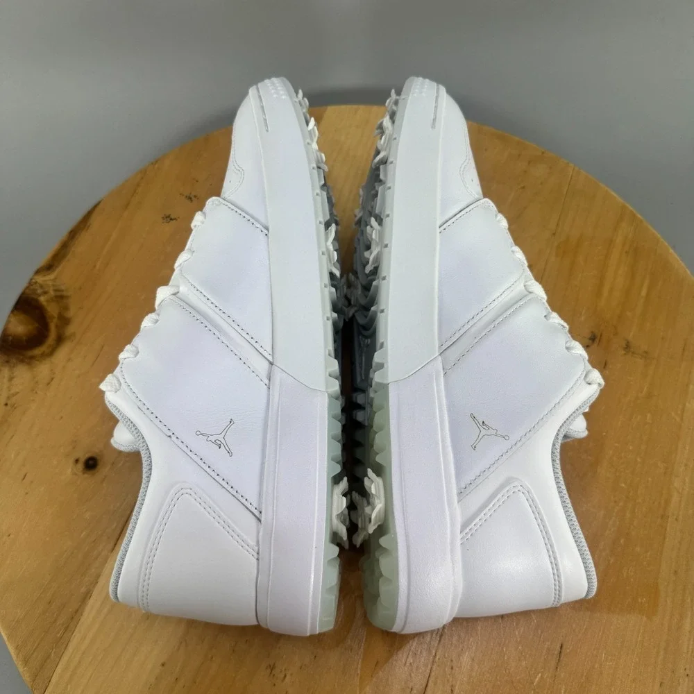 Air Jordan Nu Retro 1 Low Mens Size 9 Golf Shoes White Pure Platinum Leather NEW